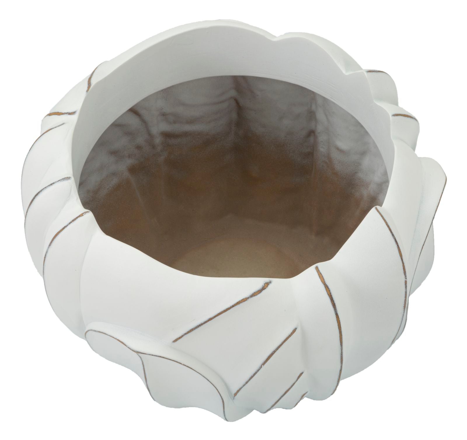 Cachepot Cerâmico Redondo MODERN – White Wash