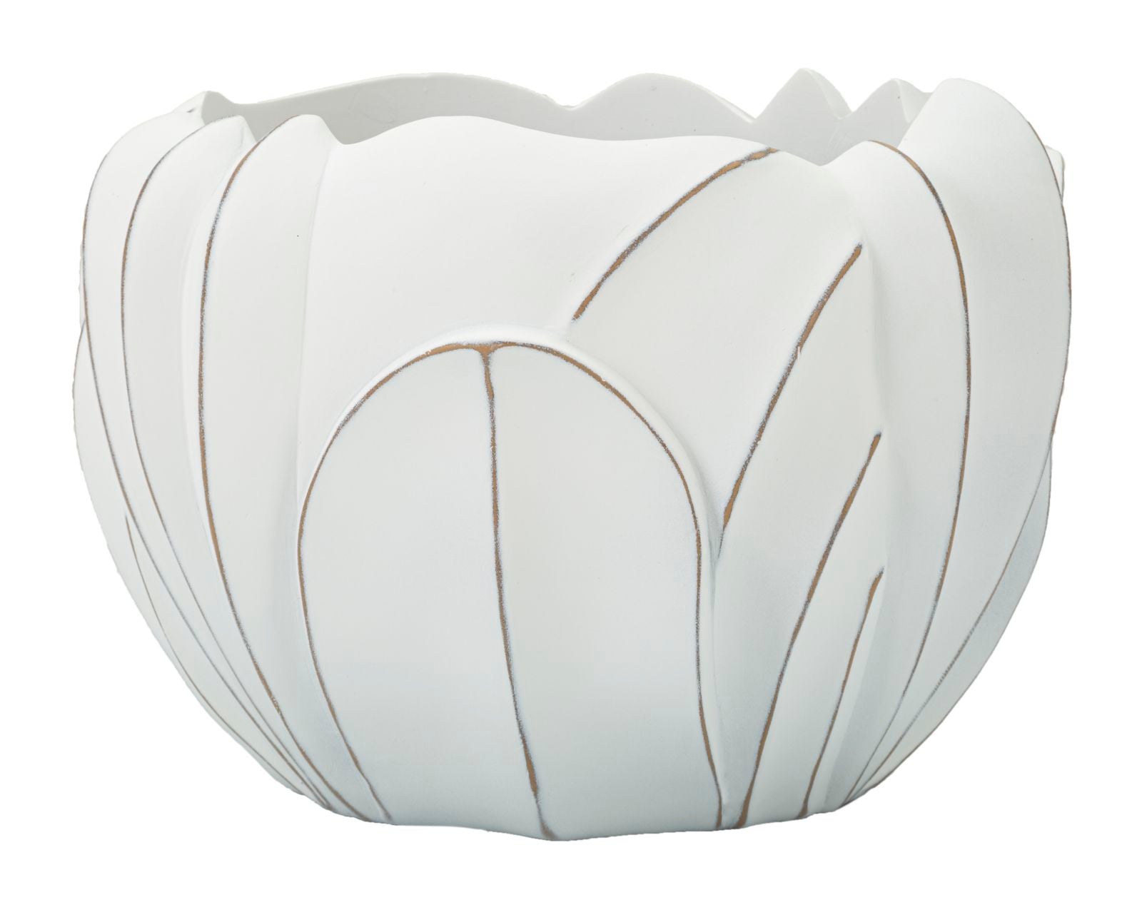 Cachepot Cerâmico Redondo MODERN – White Wash