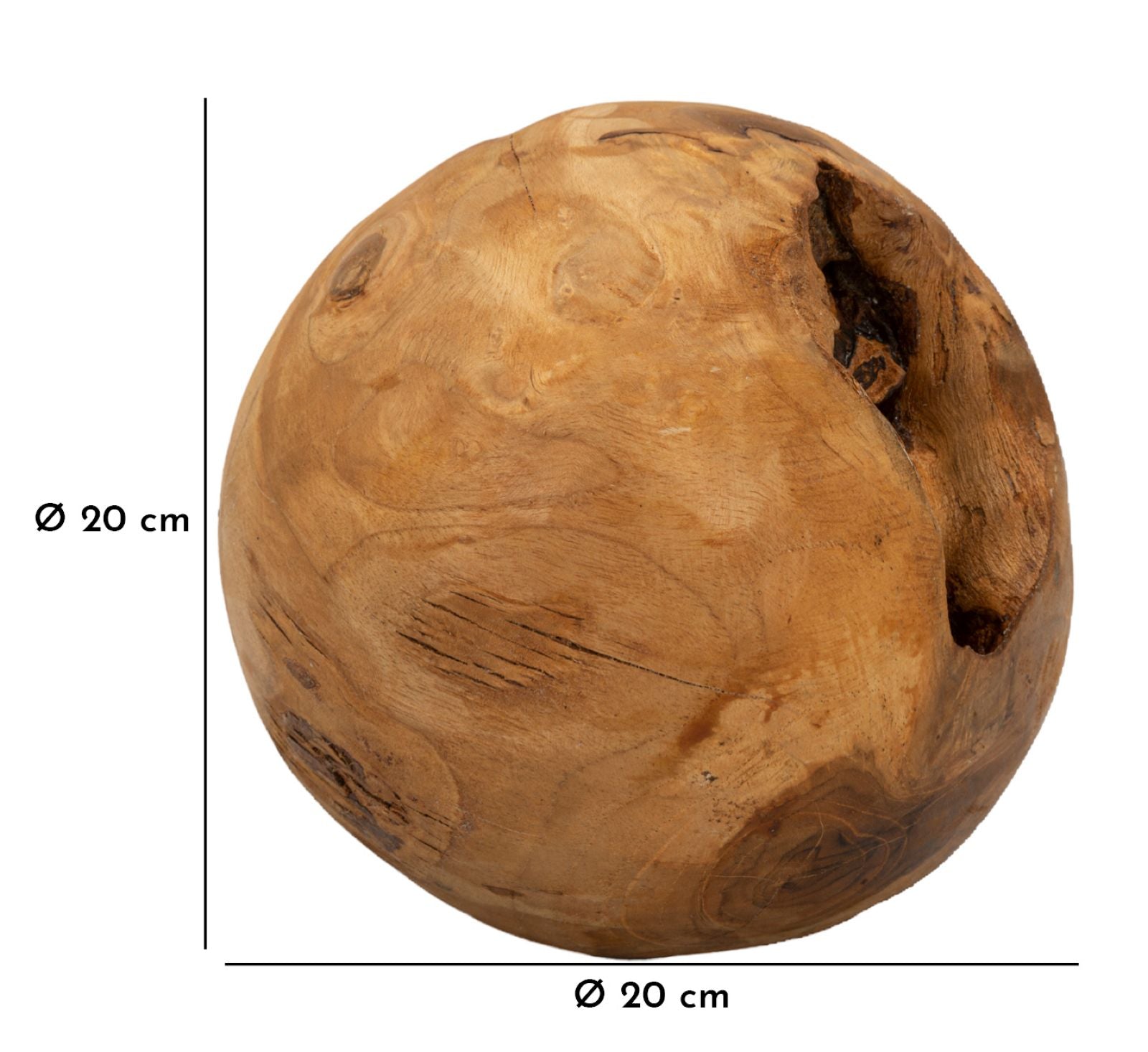 Bola de Teca Reciclada ETNICH – Castanho