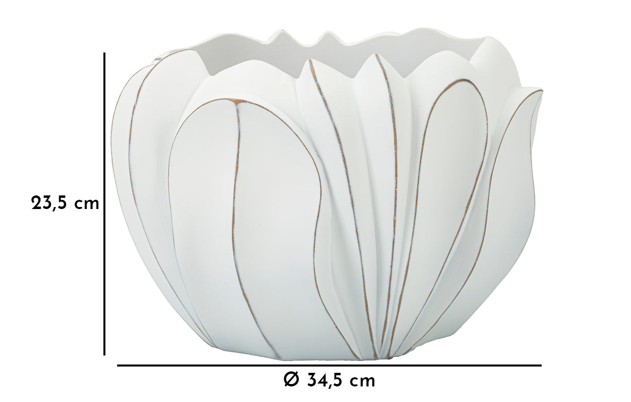Cachepot Cerâmico Redondo MODERN – White Wash
