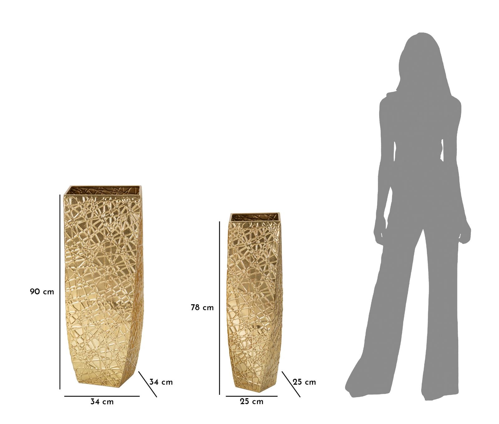 Conjunto de 2 Vasos Elegantes GLAM – Dourado