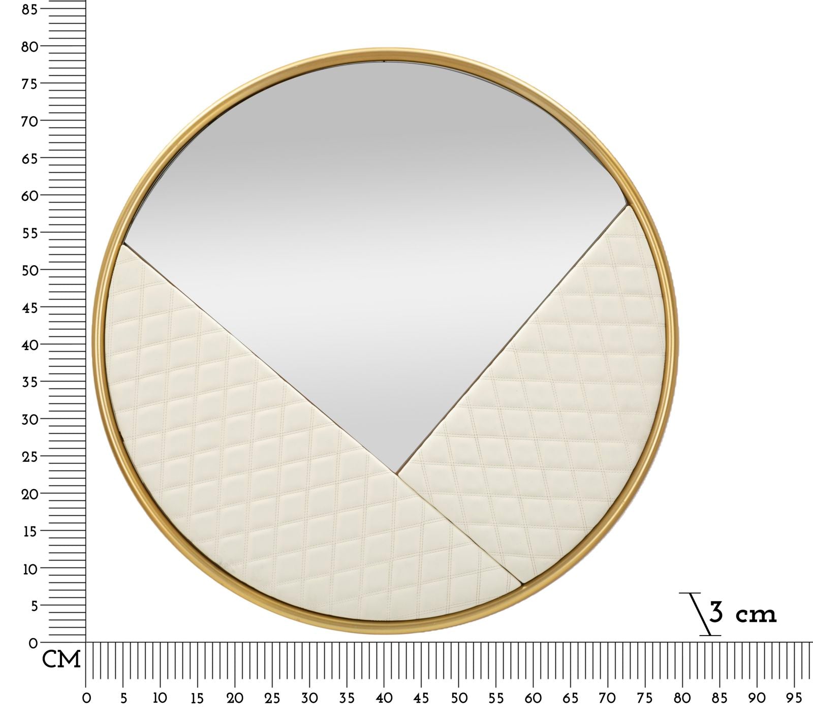 Espelho de Parede GLAM – Branco e Dourado