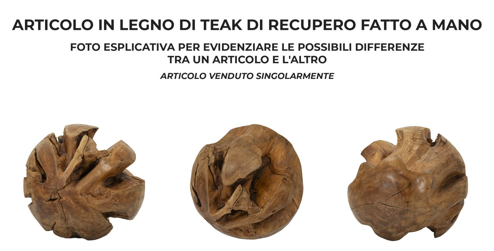 Bola em Teca Reciclada ETNICH – Castanho