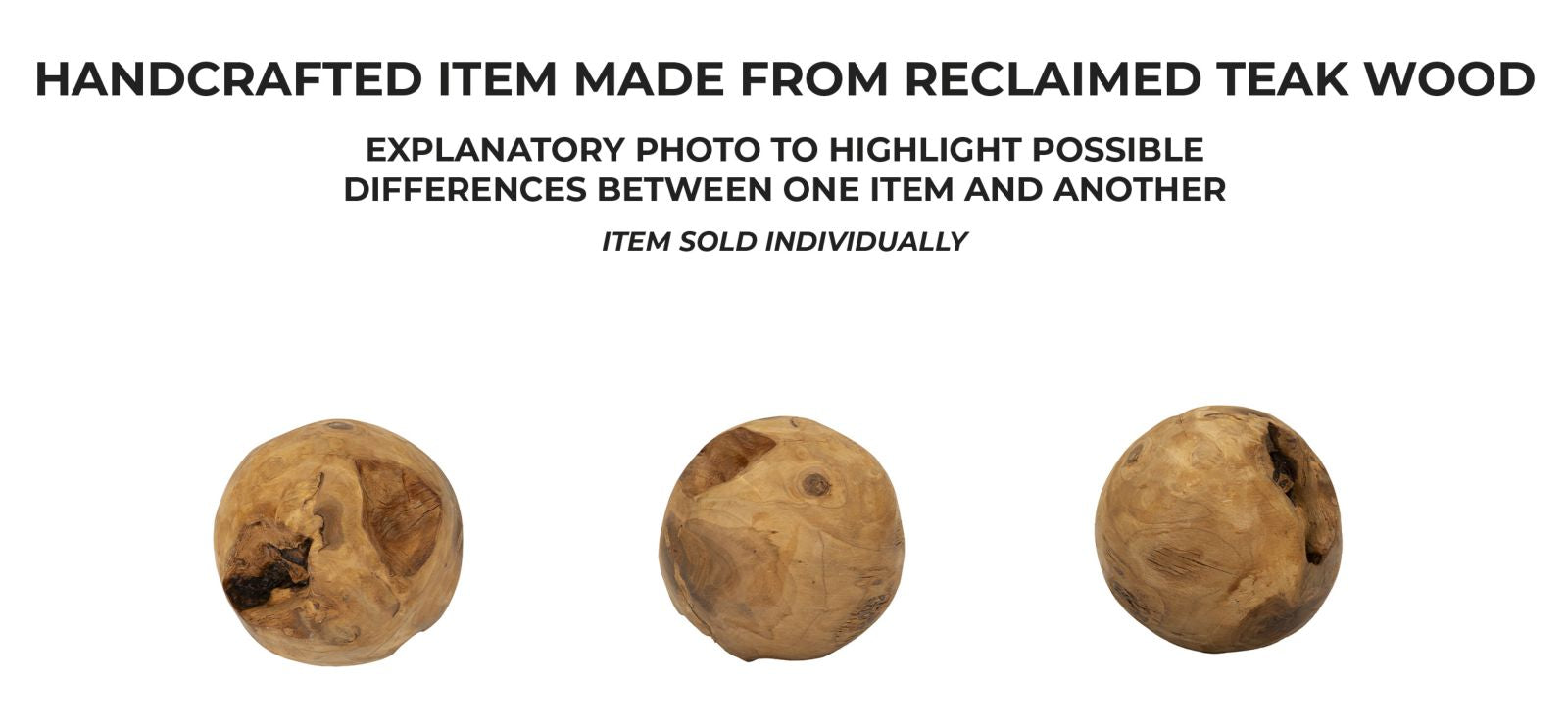 Bola de Teca Reciclada ETNICH – Castanho