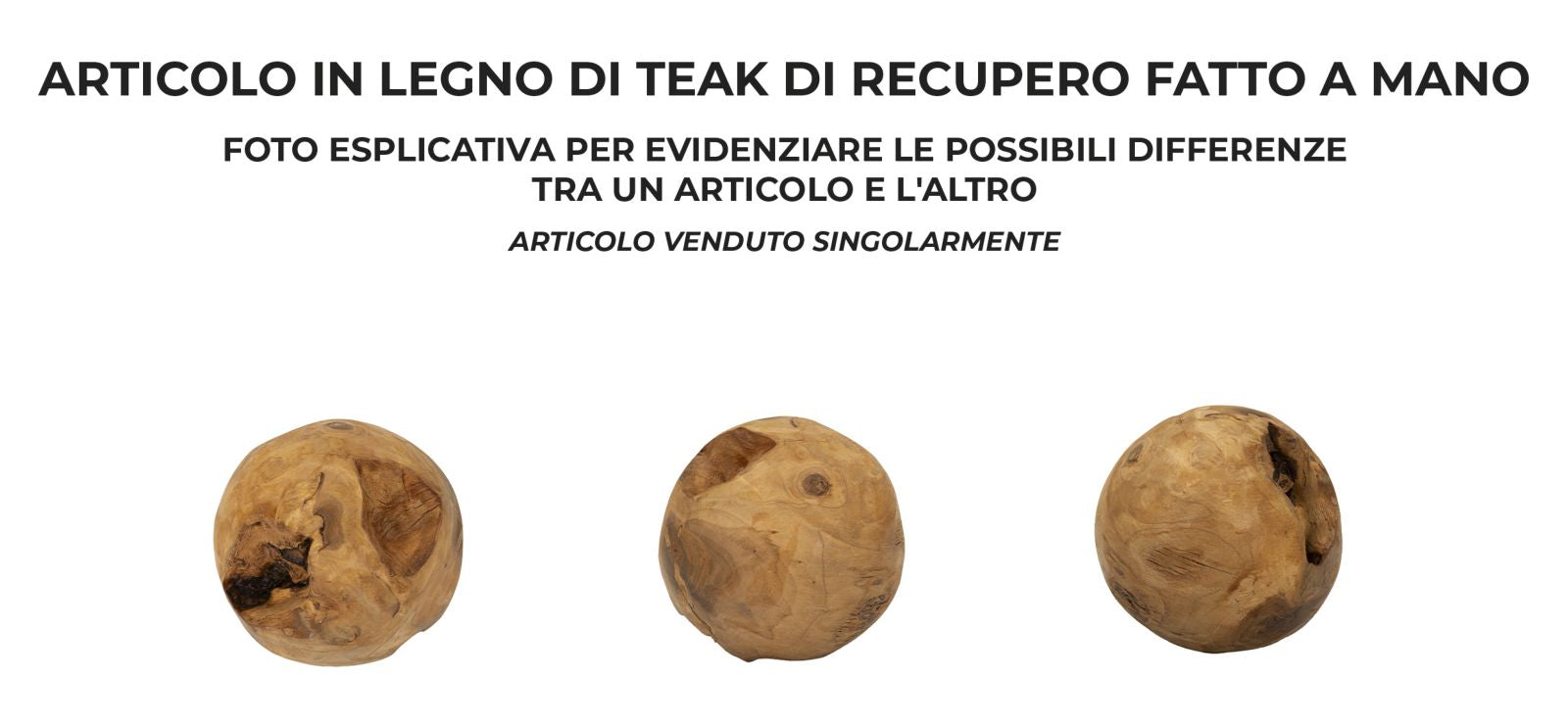 Bola de Teca Reciclada ETNICH – Castanho