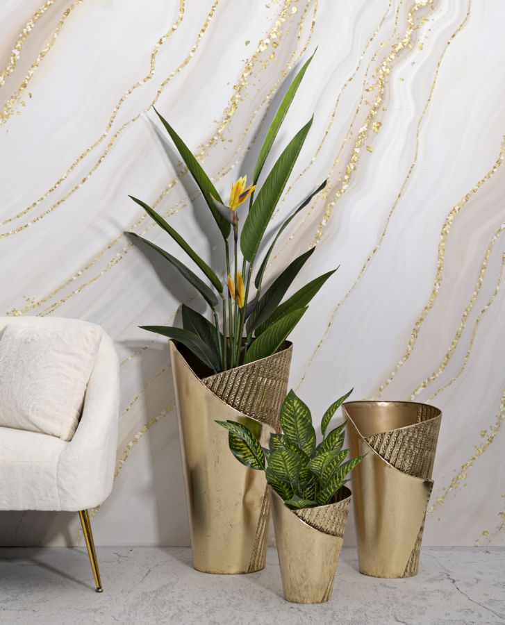 Conjunto de 3 Vasos Elegantes GLAM – Dourado