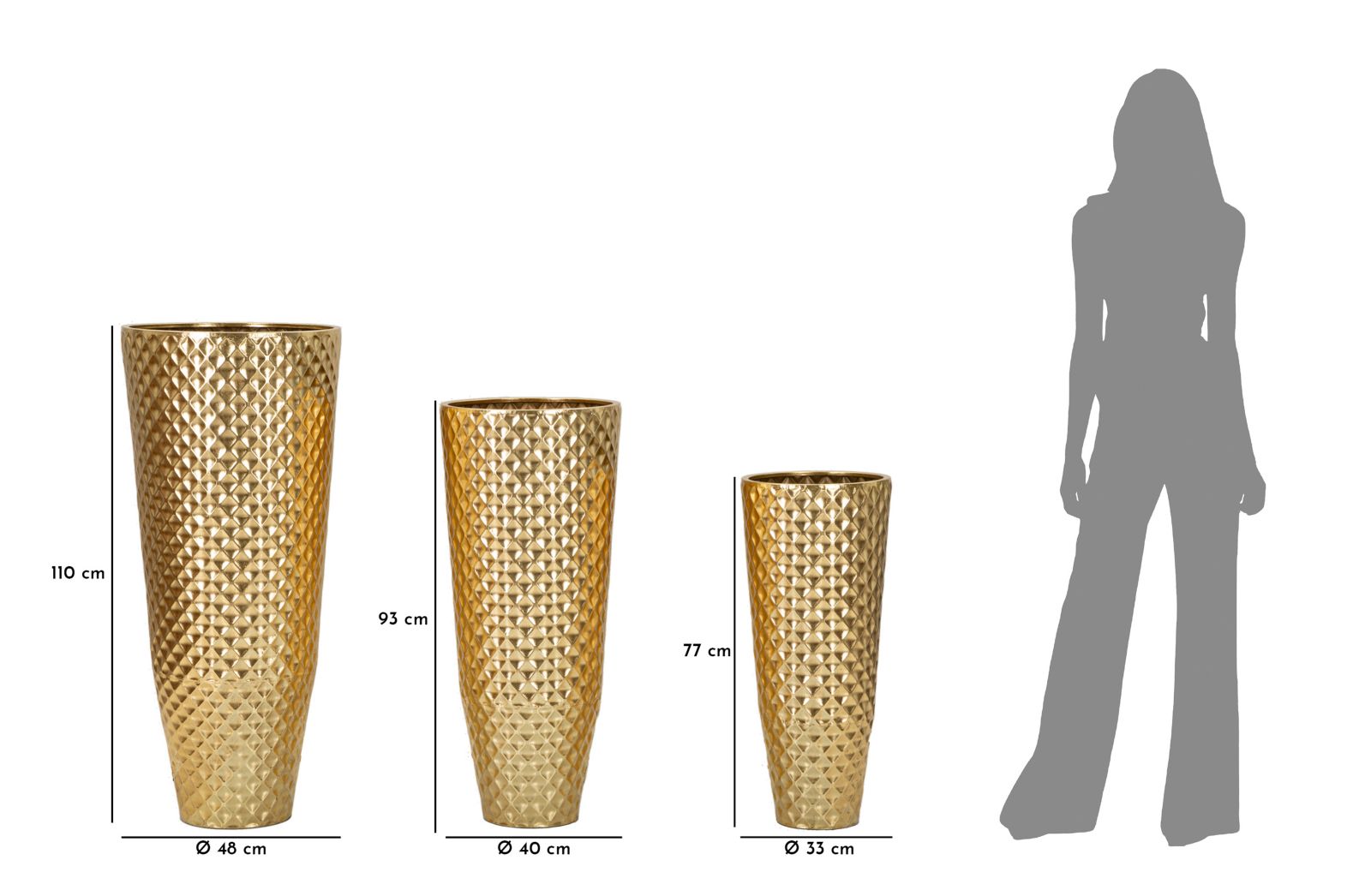 Set de 3 Vasos Elegantes GLAM – Dourado