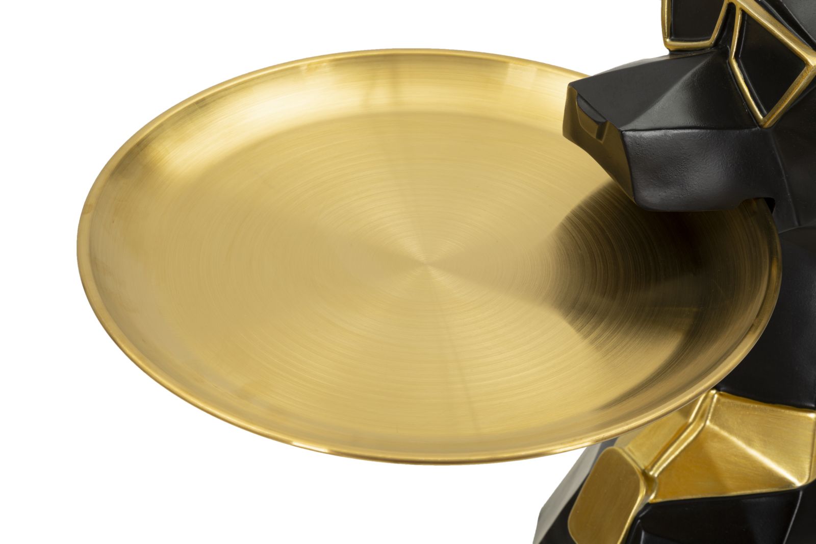 Estátua de Cão Pitbull GLAM – Preto e Dourado – Poliresina e Metal