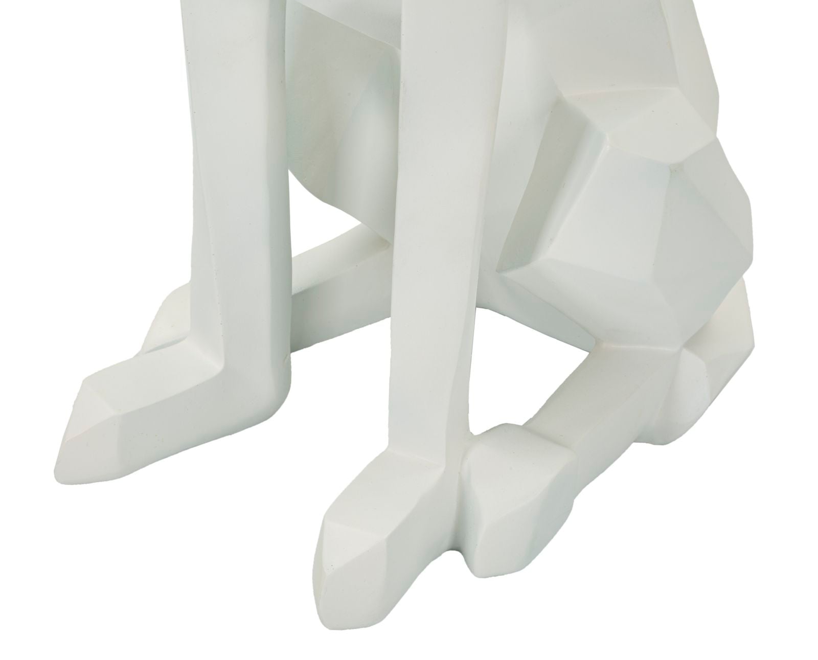 Estátua de Cão Pitbull GLAM – Branco e Dourado – Poliresina e Metal