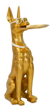 Estátua Muscular de Pitbull – Dourado – Poliresina e Metal