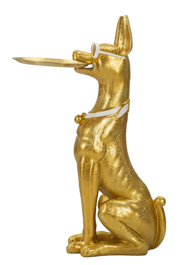 Estátua Muscular de Pitbull – Dourado – Poliresina e Metal