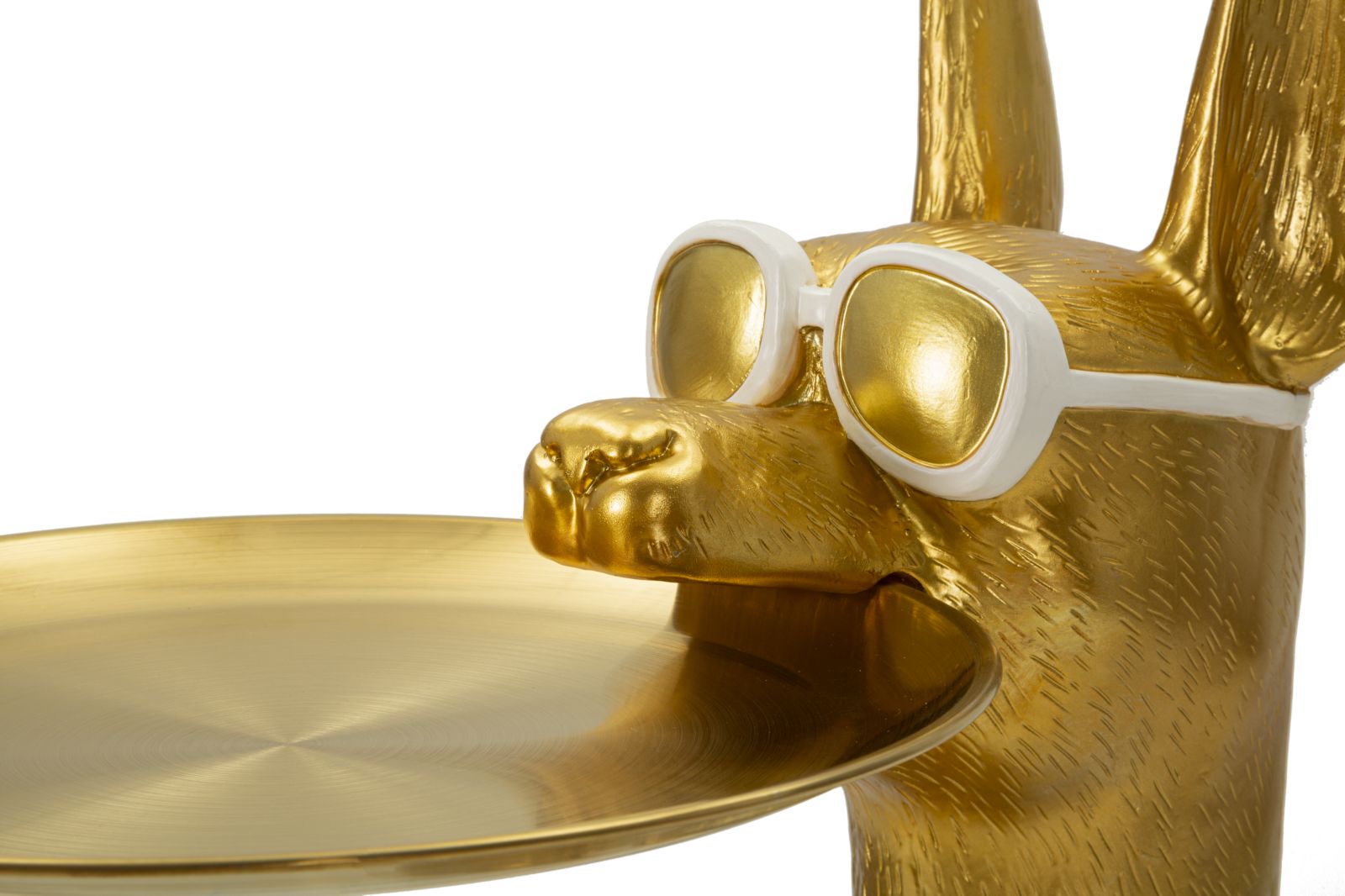 Estátua Muscular de Pitbull – Dourado – Poliresina e Metal