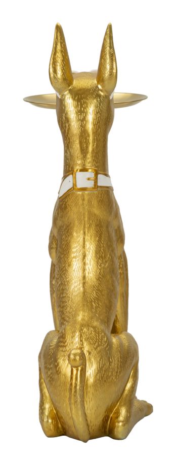 Estátua Muscular de Pitbull – Dourado – Poliresina e Metal