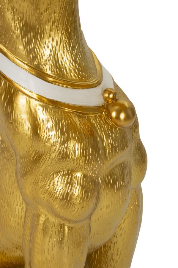 Estátua Muscular de Pitbull – Dourado – Poliresina e Metal