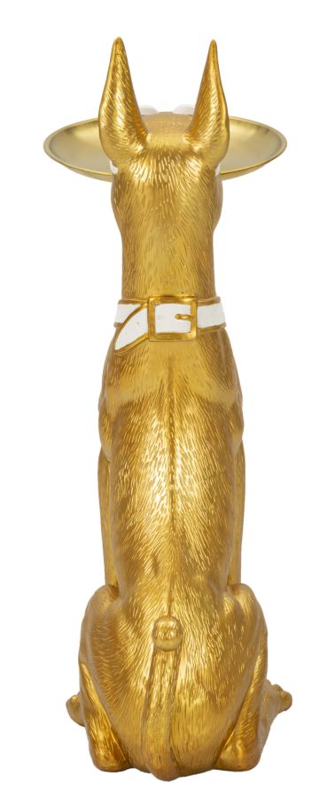 Estátua Muscular de Cão Pitbull GLAM – Dourado – poliresina e metal
