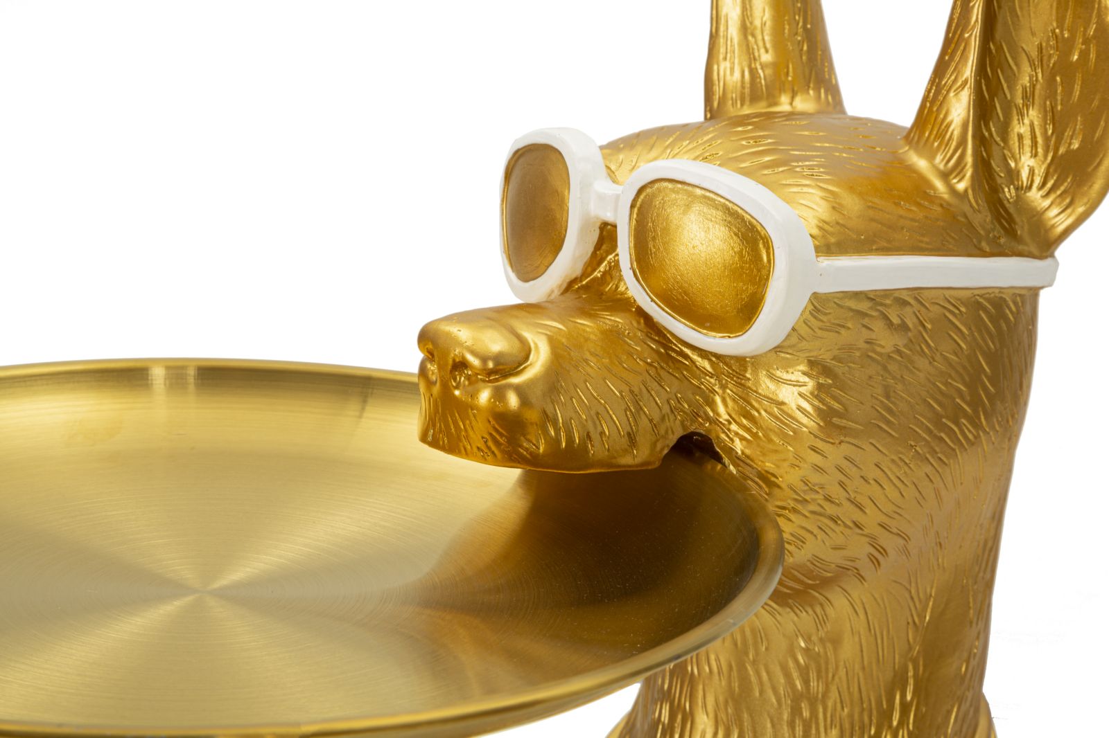 Estátua Muscular de Cão Pitbull GLAM – Dourado – poliresina e metal