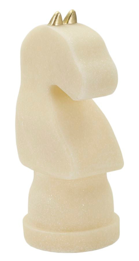 Cavalo de Xadrez GLAM – Branco e Dourado