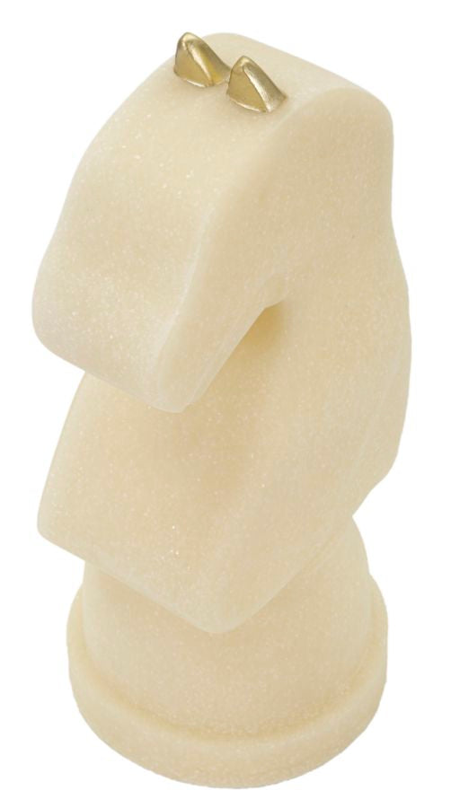 Cavalo de Xadrez GLAM – Branco e Dourado