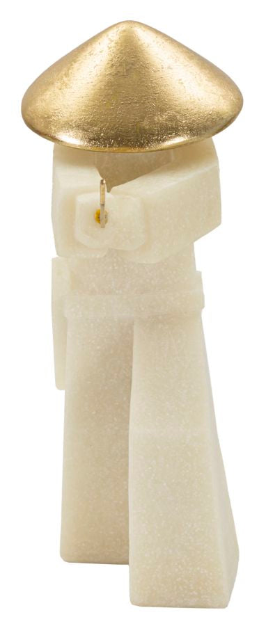 Estátua Samurai GLAM – Branco e Dourado