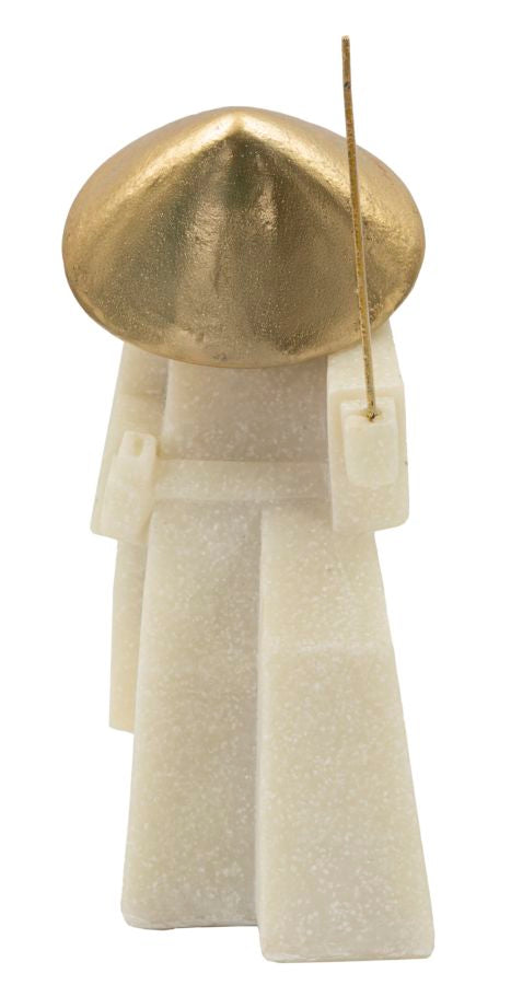 Estátua Samurai GLAM – Branco e Dourado