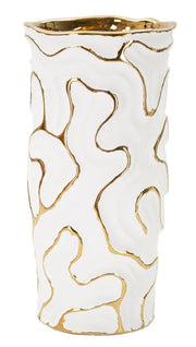Vaso GLAM – Branco e Dourado