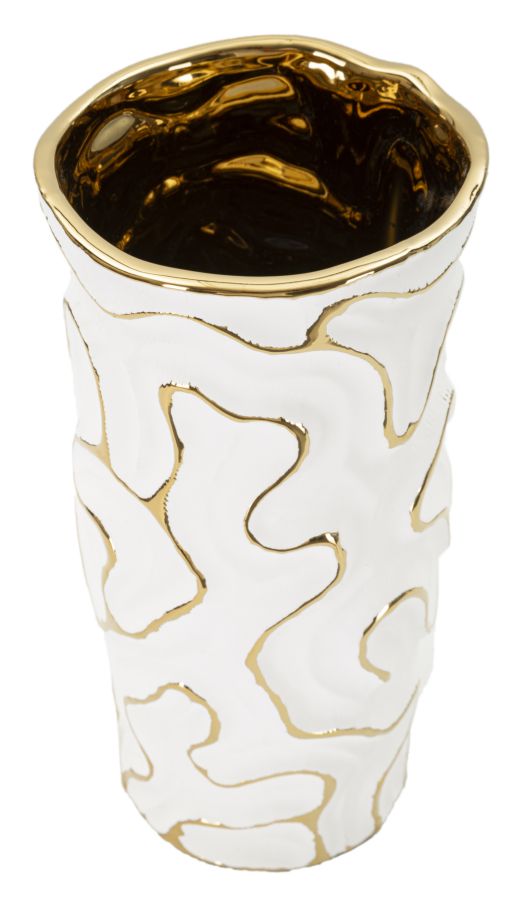 Vaso GLAM – Branco e Dourado