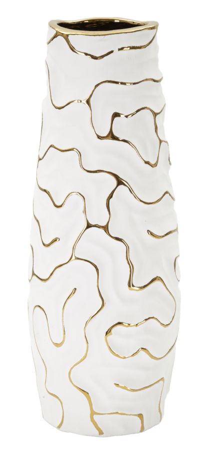 Vaso GLAM – Branco e Dourado