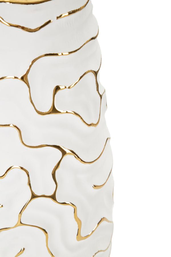 Vaso GLAM – Branco e Dourado