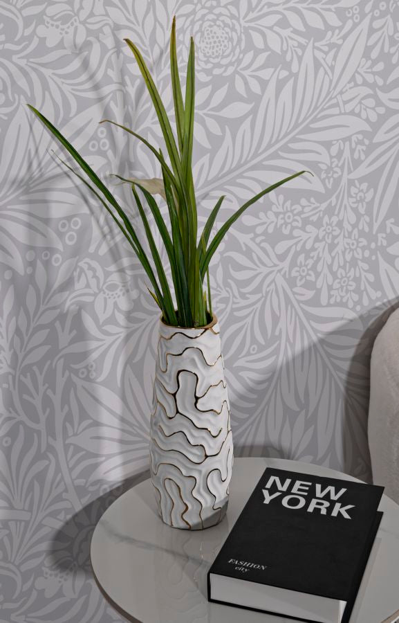 Vaso GLAM – Branco e Dourado