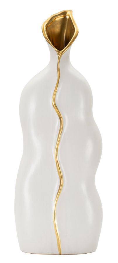 Vaso GLAM – Branco e Dourado