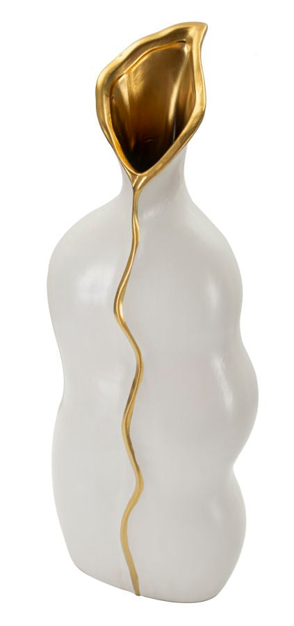 Vaso GLAM – Branco e Dourado