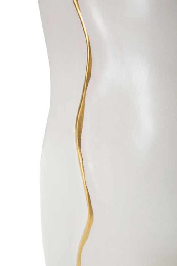 Vaso GLAM – Branco e Dourado