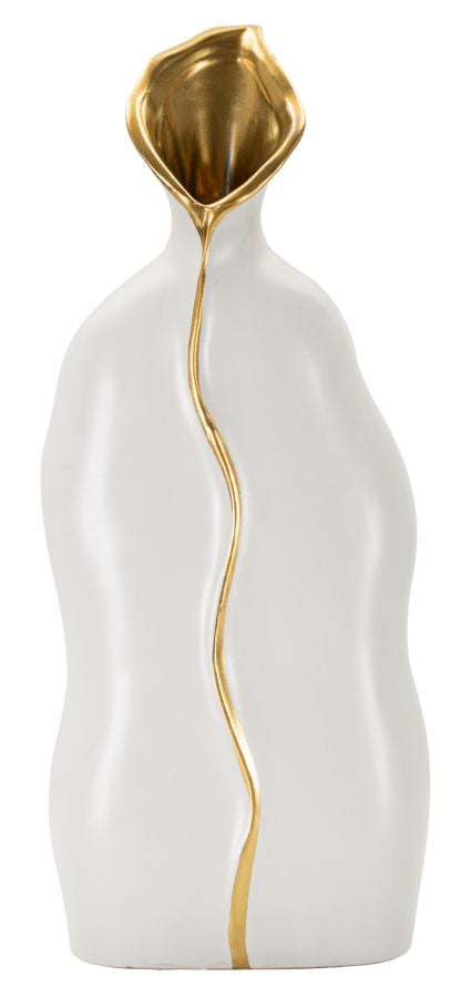 Vaso GLAM – Branco e Dourado