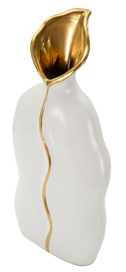 Vaso GLAM – Branco e Dourado