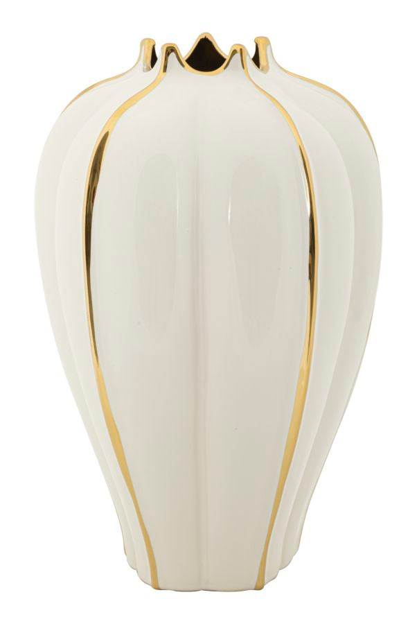 Vaso GLAM – Branco e Dourado