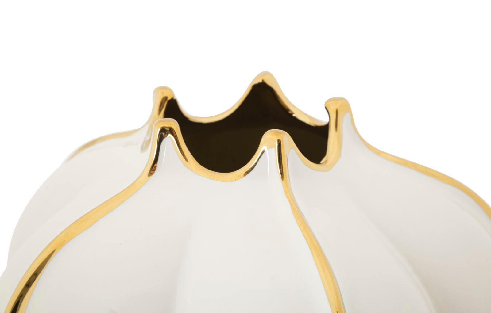 Vaso GLAM – Branco e Dourado