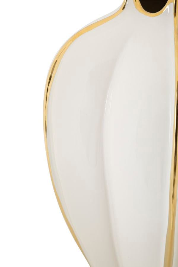 Vaso GLAM – Branco e Dourado
