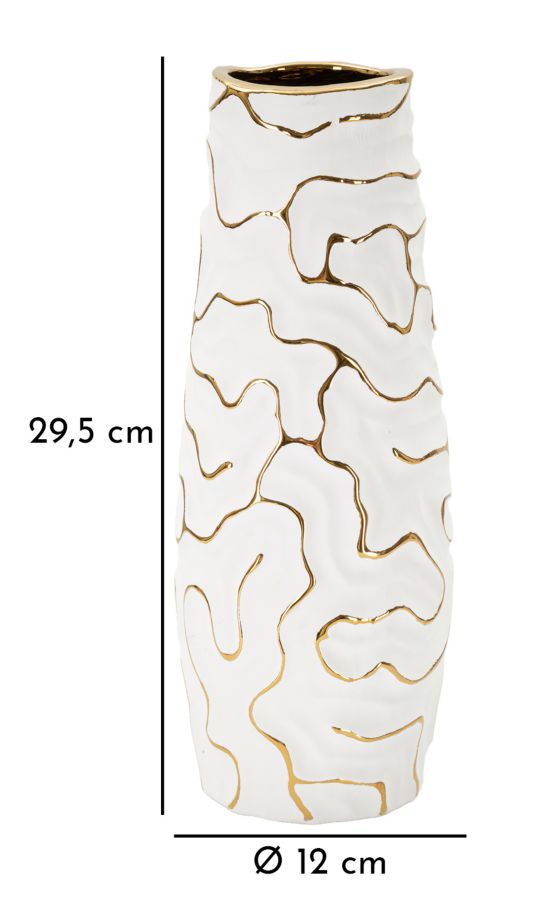 Vaso GLAM – Branco e Dourado