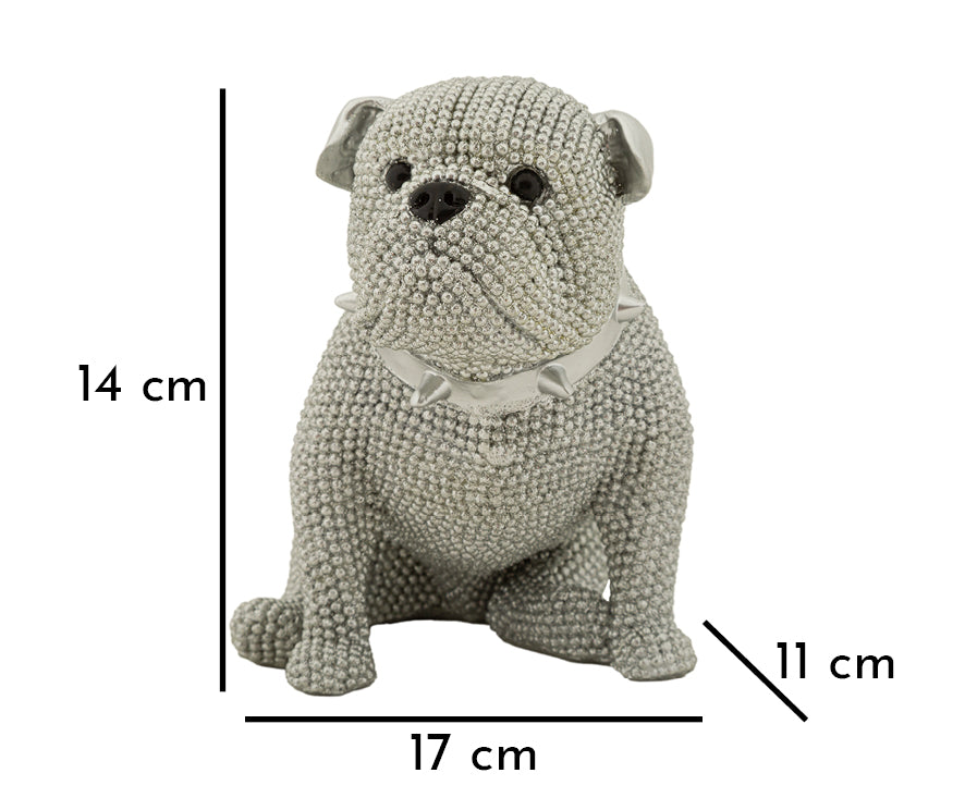 Estátua Bulldog GLAM – Prateado