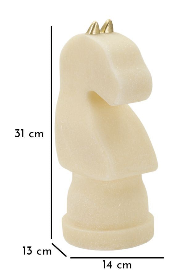Cavalo de Xadrez GLAM – Branco e Dourado
