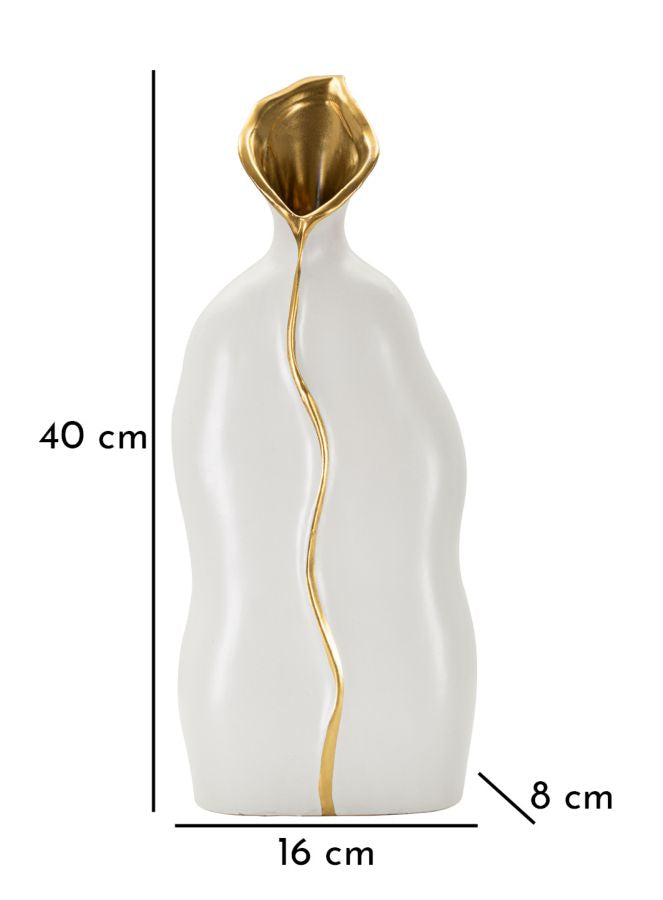 Vaso GLAM – Branco e Dourado