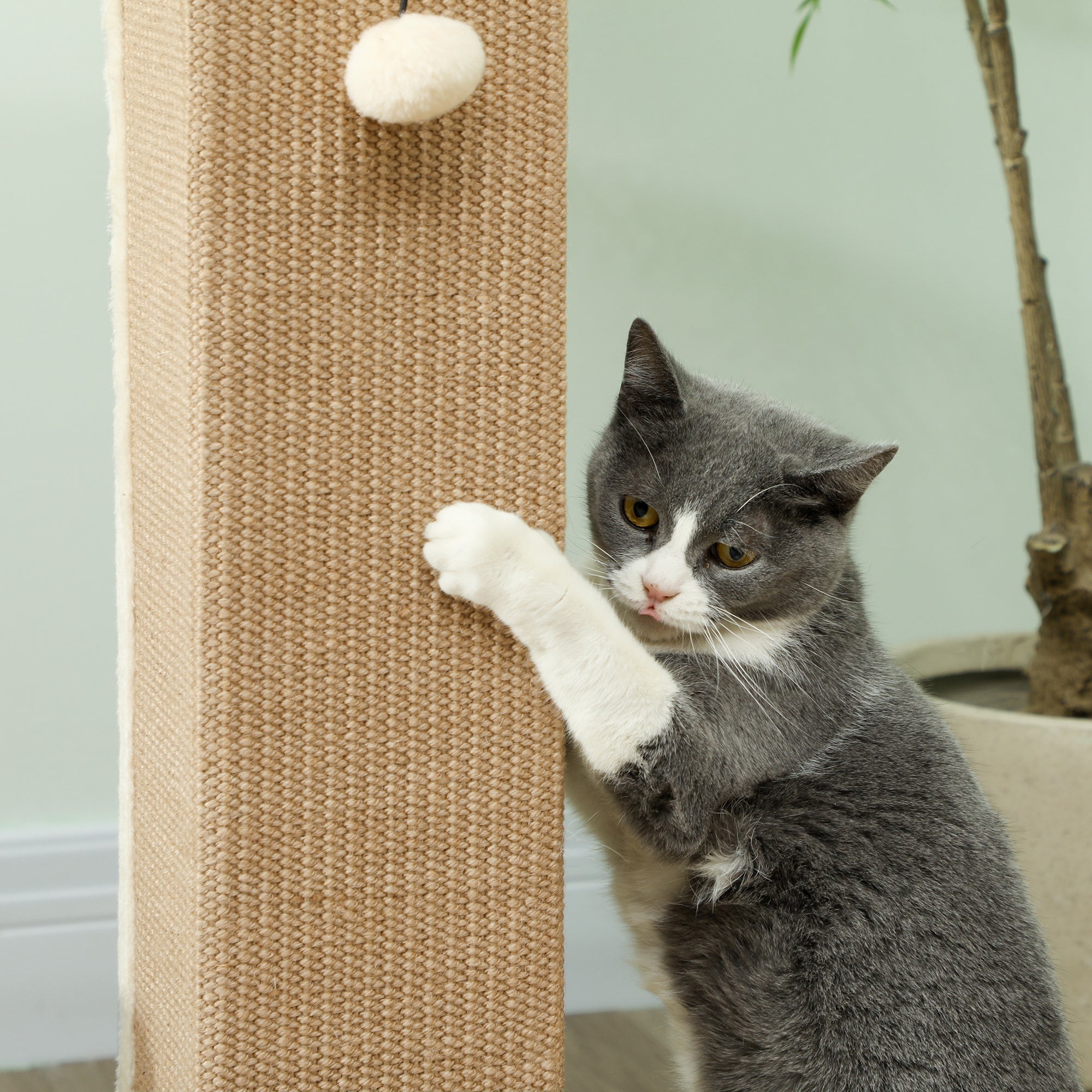 Poste Arranhador para Gatos Bege 41x41x81 cm - Diversão e Conforto para o seu Felino