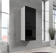 Armário suspenso modelo Nerea V1 (40x126cm) em branco e preto