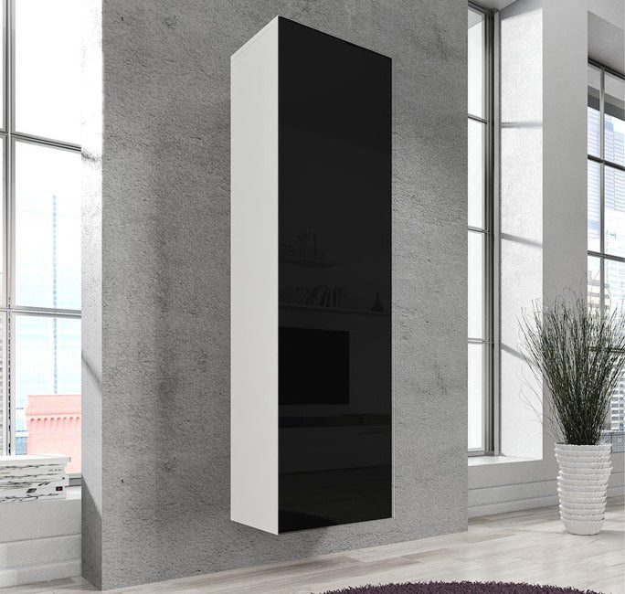 Vitrina modelo Nerea V4 (40x170cm) em preto e branco