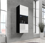 Vitrina Pendente Modelo Nerea V3 (40x126cm) em Preto e Branco