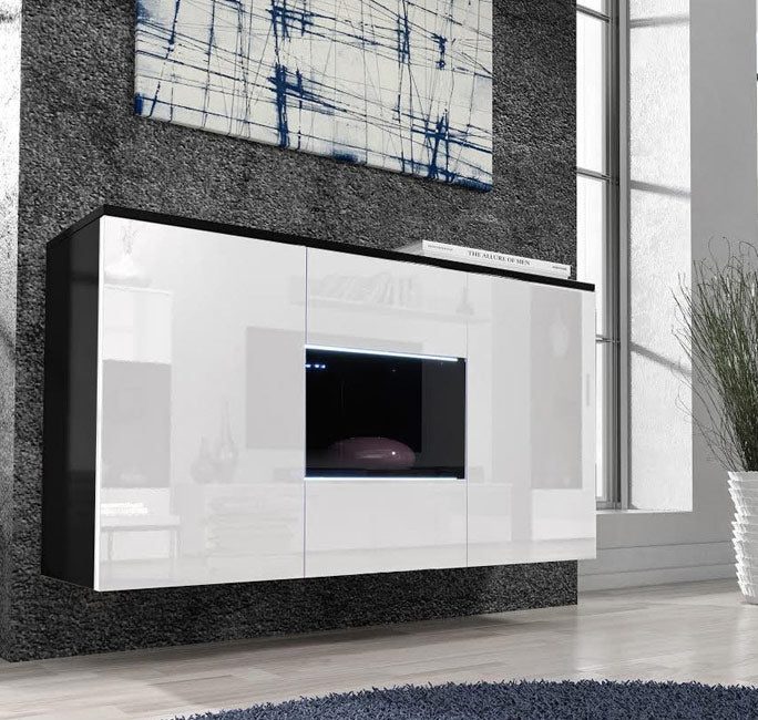 Aparador Pendente de Design Nerea A2 Preto com Branco