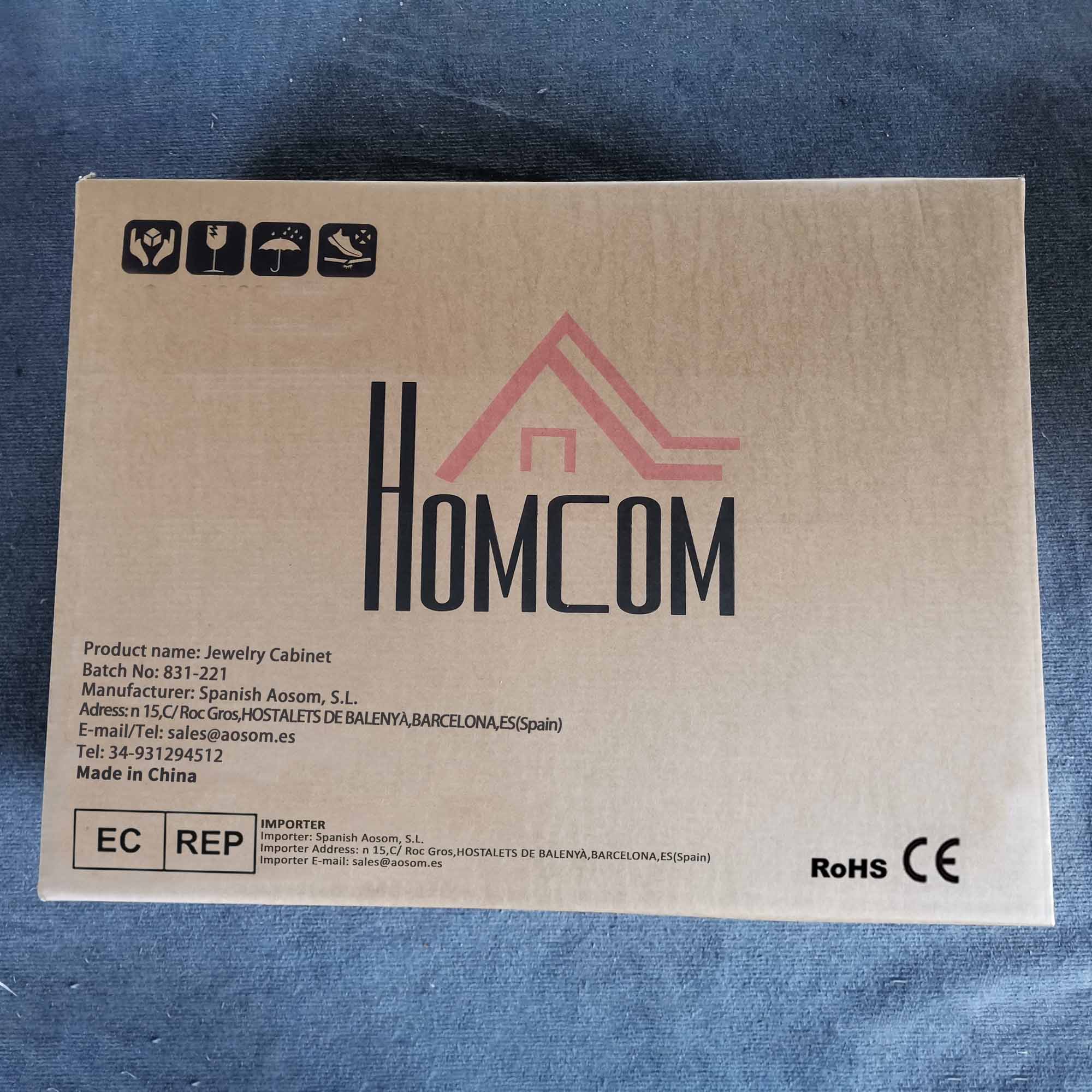 Armário para Joias LED Reclinável 40x37x146 cm Branco