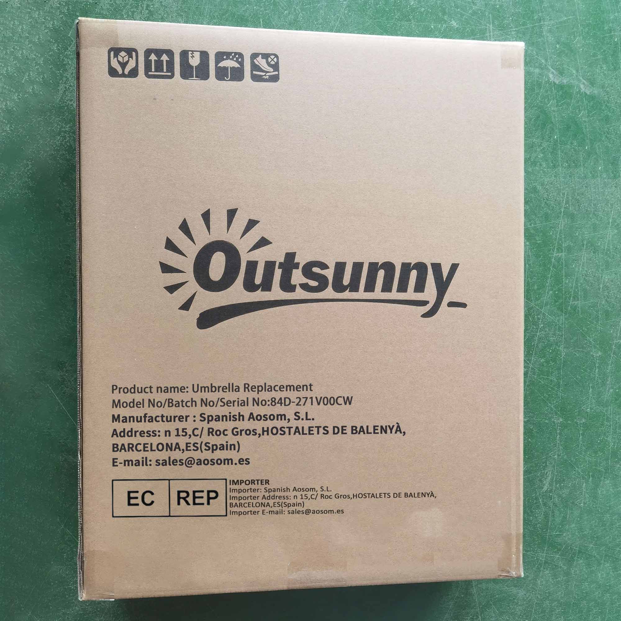 Toldo de Substituição Ø295 cm Creme Branco para Chapéu de Sol