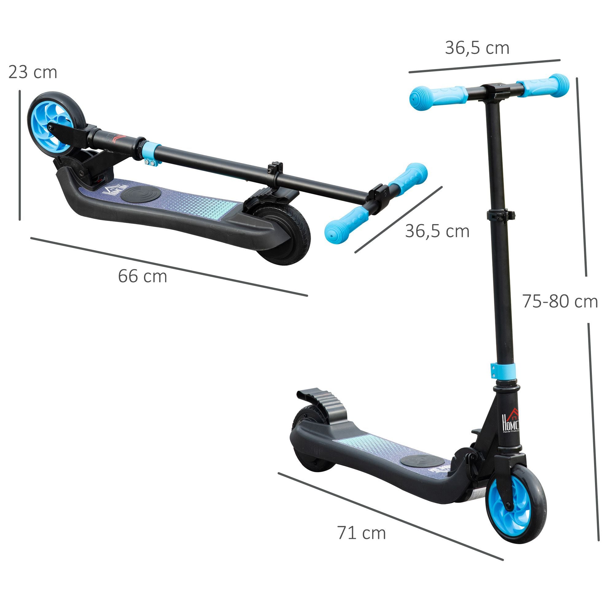 Trotinete Elétrica Azul 71x36.5x80 cm para Crianças Acima de 6 Anos