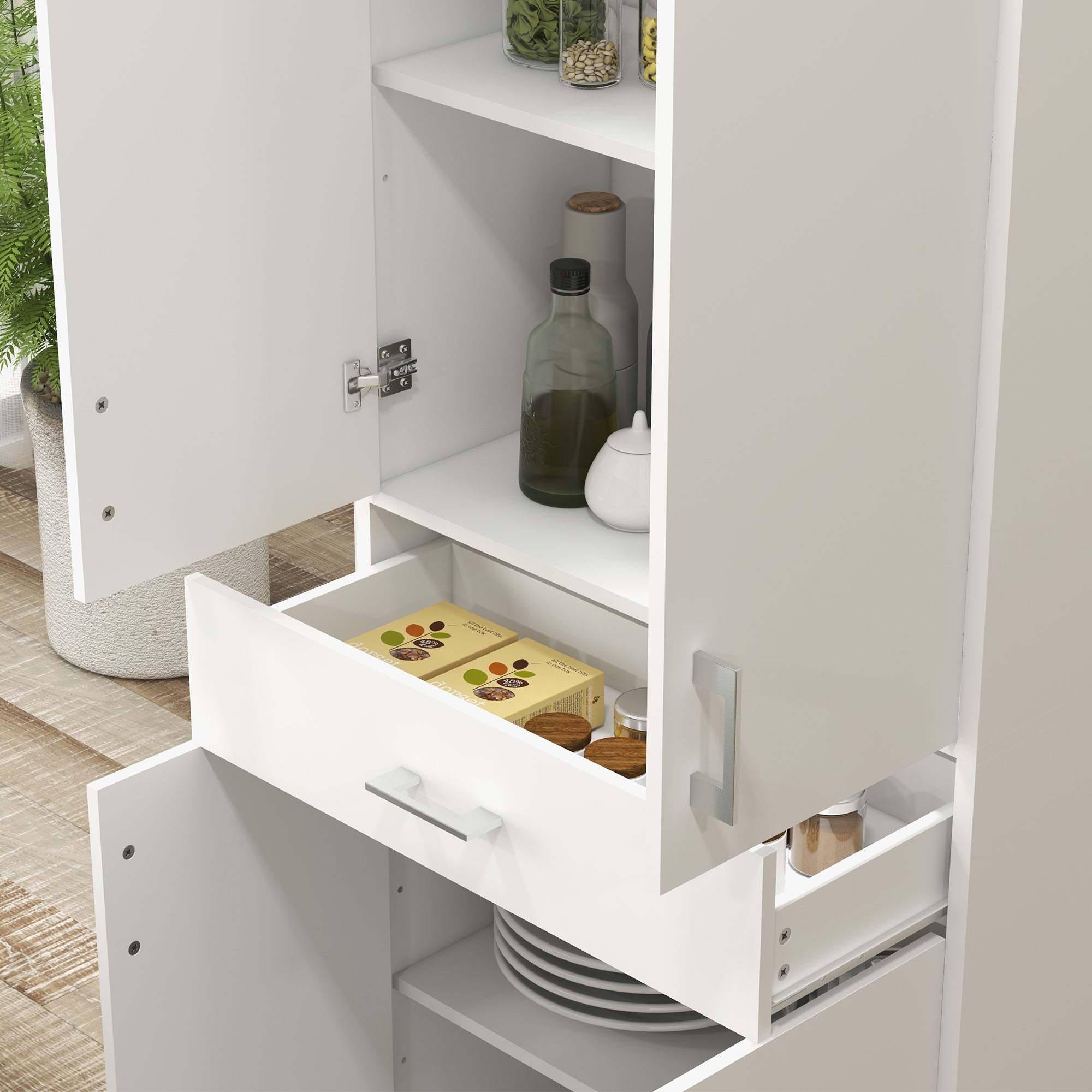 Armário de Cozinha Branco 70,8x34x180 cm - Organização e Elegância para sua Casa